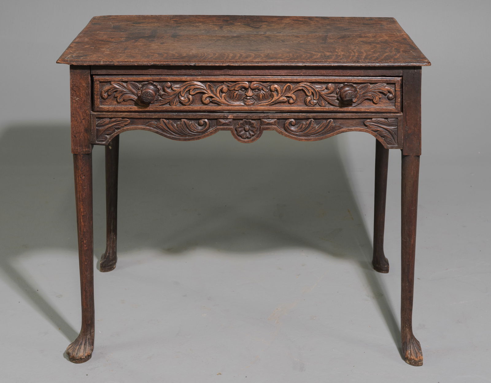 British Rustic Oak Single Drawer Writing Table (1 of 5)