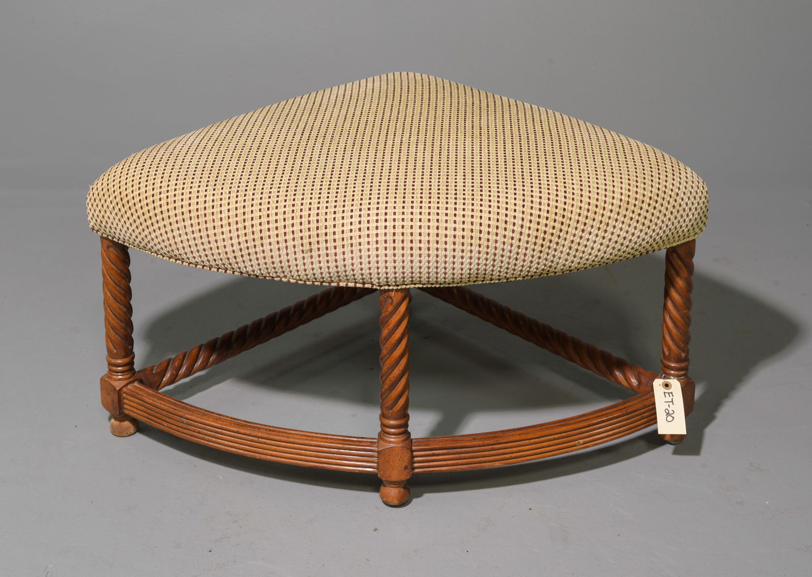 French Style Upholstered Corner Stool / Ottoman (1 of 3)