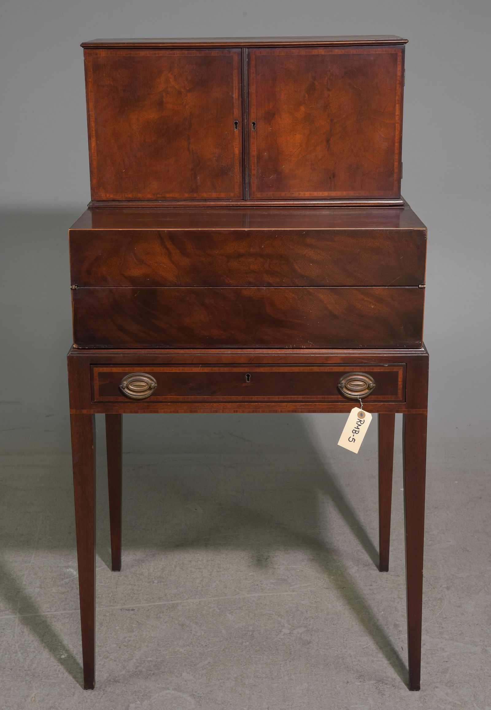 Mahogany Flip Top Writing Table / Desk: Mahogany Flip Top Writing Table / Desk - 48 in tall x 26 x 20, Floor to under is 23 inches