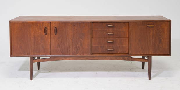 Mid Century Modern G-Plan Sideboard - Brasilia Range: Danish Modern Style Sideboard with Folded Handles by G-Plan part of their Brasilia Range - 31 in tall x 81 x 18