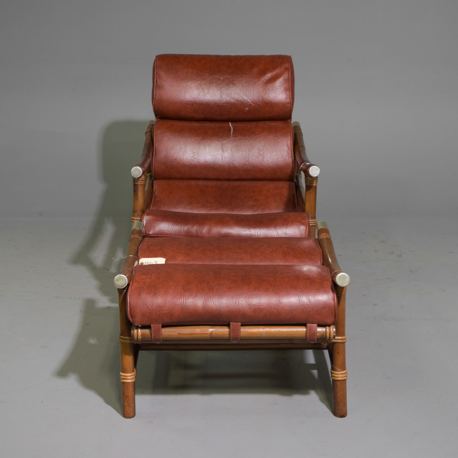Ficks Reed Campaign Style Arm Chair & Foot Stool (1 of 8)
