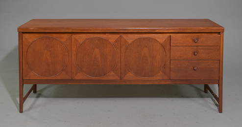 Large Mid Century Modern Circles Sideboard by Nathan