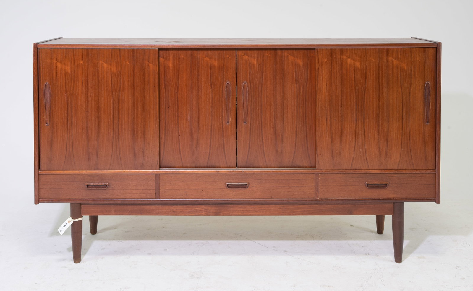 Danish Modern Sliding Door Cocktail Sideboard: Danish Modern Sliding Door Cocktail Sideboard - 41.5 in tall x 75 x 17