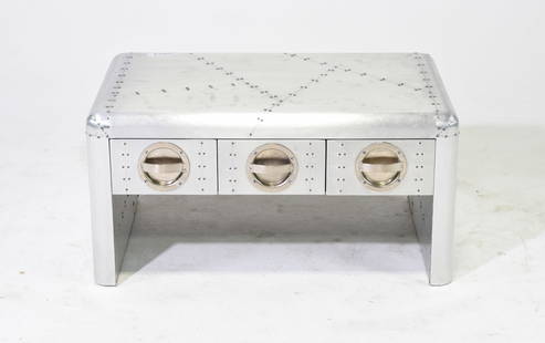Aviator 3 Drawer Coffee Table Airman Style: Aviator 3 Drawer Coffee Table Airman Style - 16 inches tall x 32 x 20