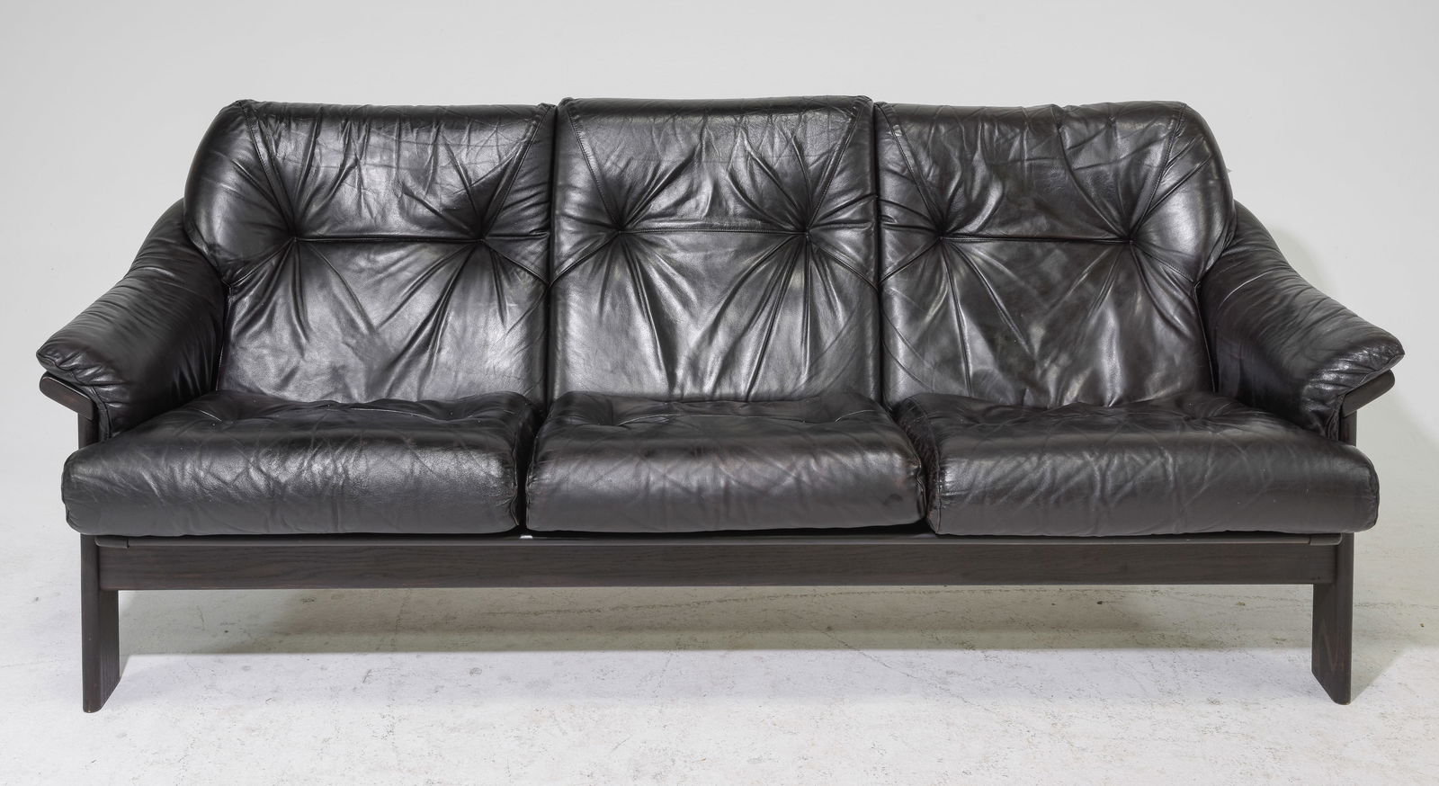 Danish Mid Century Modern Leather Three Seater Sofa (1 of 8)