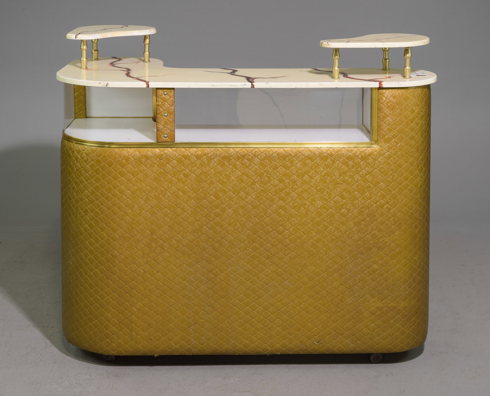 Mid Century Modern Faux Marble Top Home Bar (1 of 6)