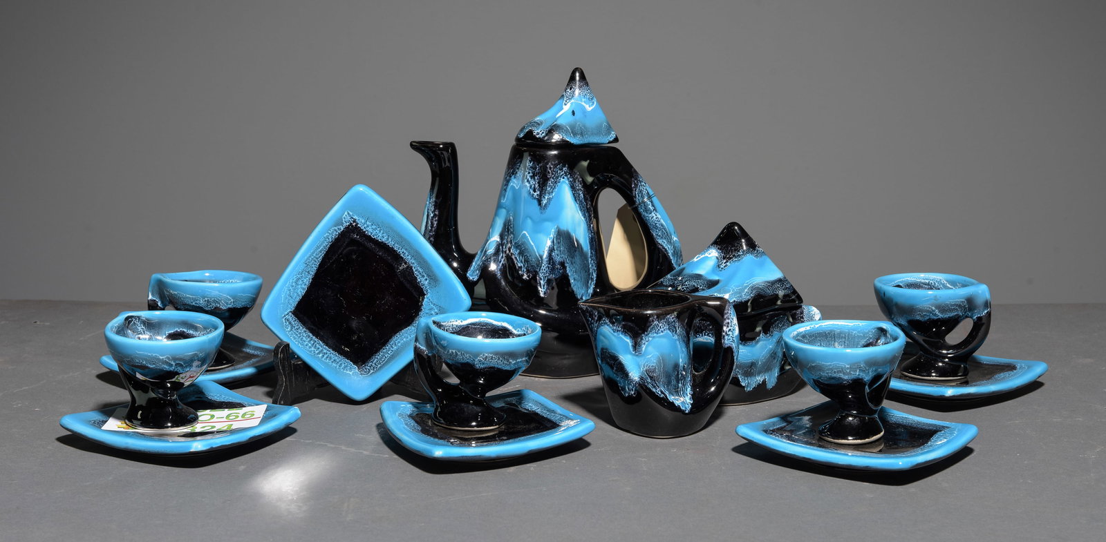 Valauris Style Glazed Pottery Tea / Coffee Set (1 of 5)