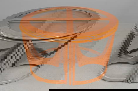 Mid Century Modern Nesting Coffee Table - Gplan: Danish Modern Style Nesting Coffee Table By Gplan - 19 in tall x 35, smaller tables are 18 in tall x 16.5 x 24