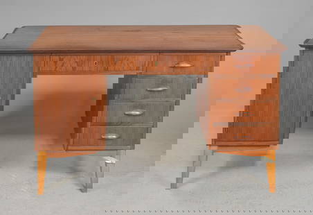 Danish Mid Century Modern Desk: Danish Mid Century Modern Desk - 28 in tall x 48.5 x 22, kneehole is 24 in x 20 in