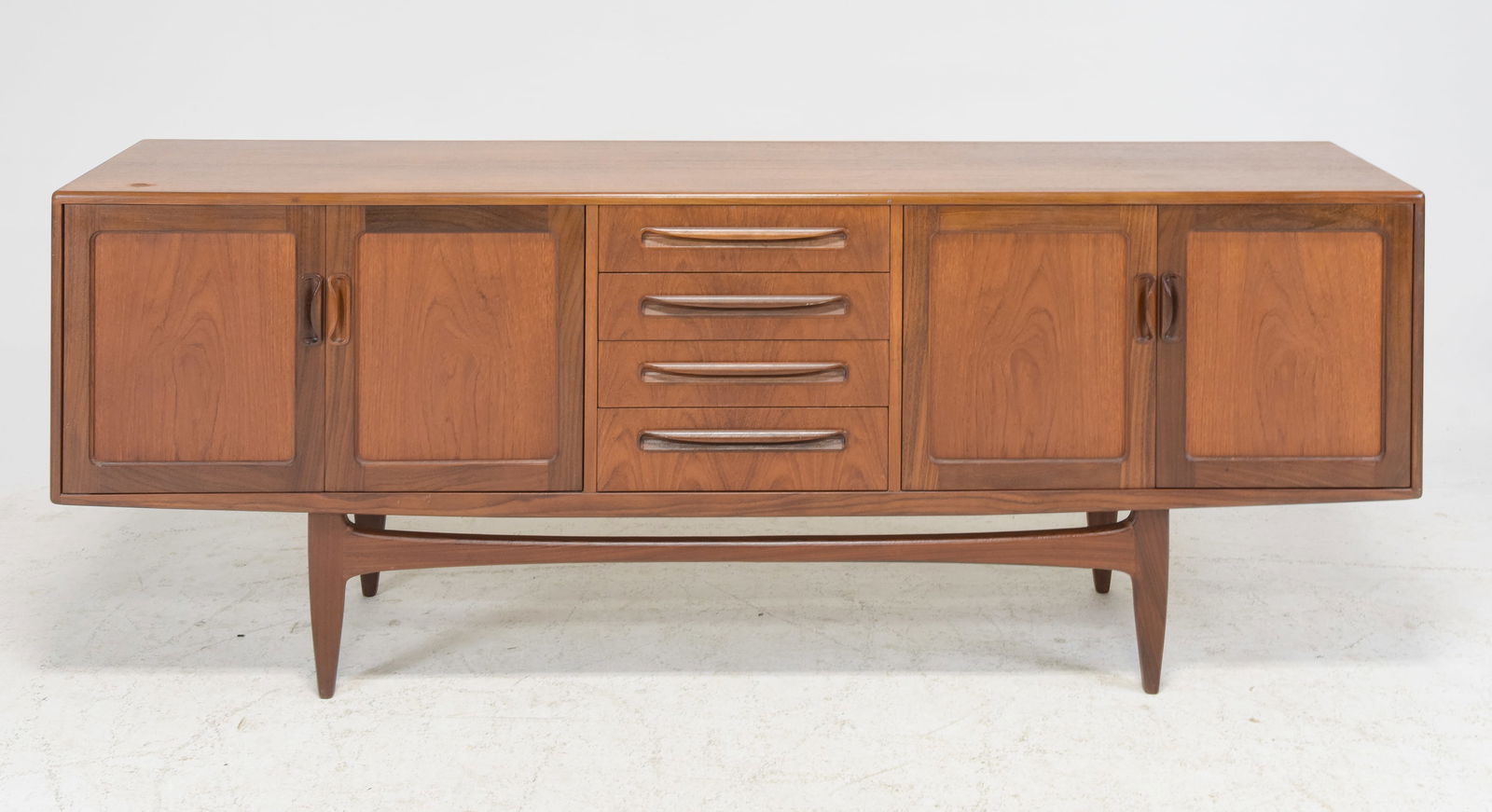 Mid Century Large "Fresco" Sideboard - G-Plan: This Danish Modern Style Teak Credenza is made by Mid Century Modern Furniture Maker G Plan ( GPlan ) & is part of their "Fresco" Range. - 31.5 in tall x 84.5 x 18.5