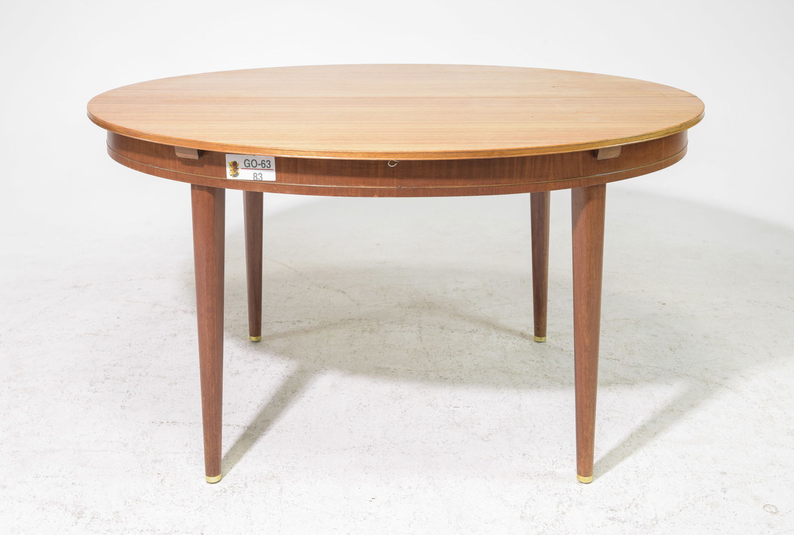 Mid Century Modern Oval Dining Table with Pop Up Leaf (1 of 5)