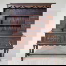 English Carved Oak Plate Rack Dresser