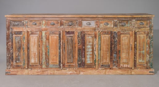 Country Store / Farmhouse Heavy Long 8 Door Sideboard