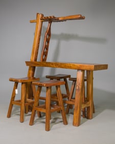 Ranch / Farmhouse Style Live Edge Bar Table with Stools