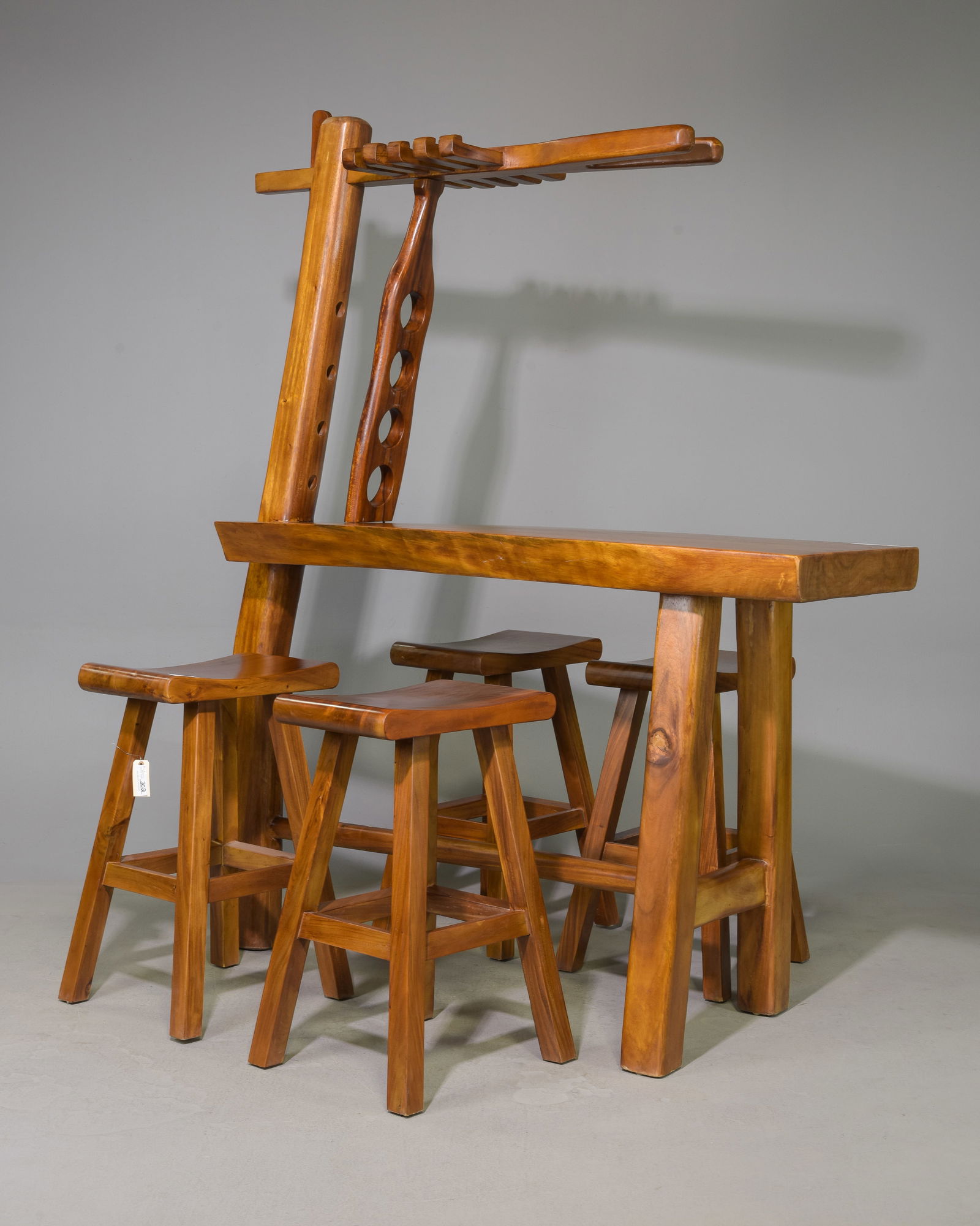 Ranch / Farmhouse Style Live Edge Bar Table with Stools (1 of 6)