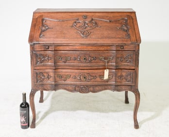 Louis XV Style Oak Drop Front Desk