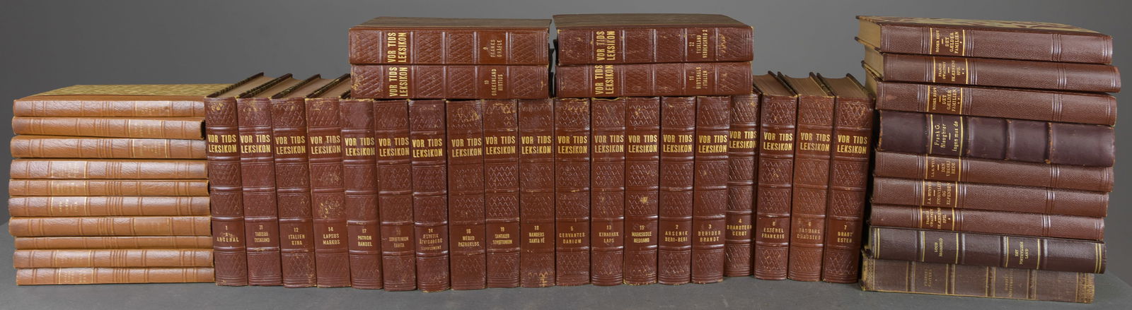 42 Assorted European Leather Bound Books (1 of 7)