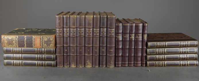 21 Assorted European Leather Bound Books
