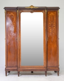 Louis XVI Style Mirror Door Armoire