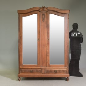 French Double Mirror Door Armoire