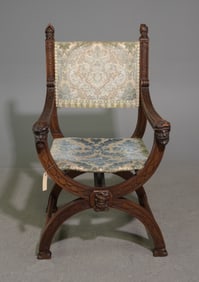 Renaissance Style Carved Oak Throne Chair