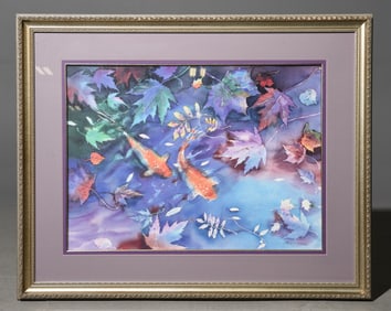 Framed Water Color Art - Koi Fish