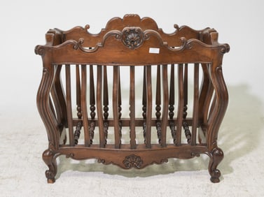 English Walnut Large Log Stand c.1930's