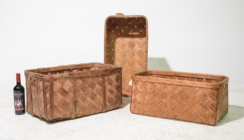 3 Assorted Swedish Woven Baskets