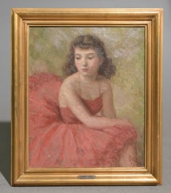 Helge Helme Framed Oil on Canvas Portrait c.1944