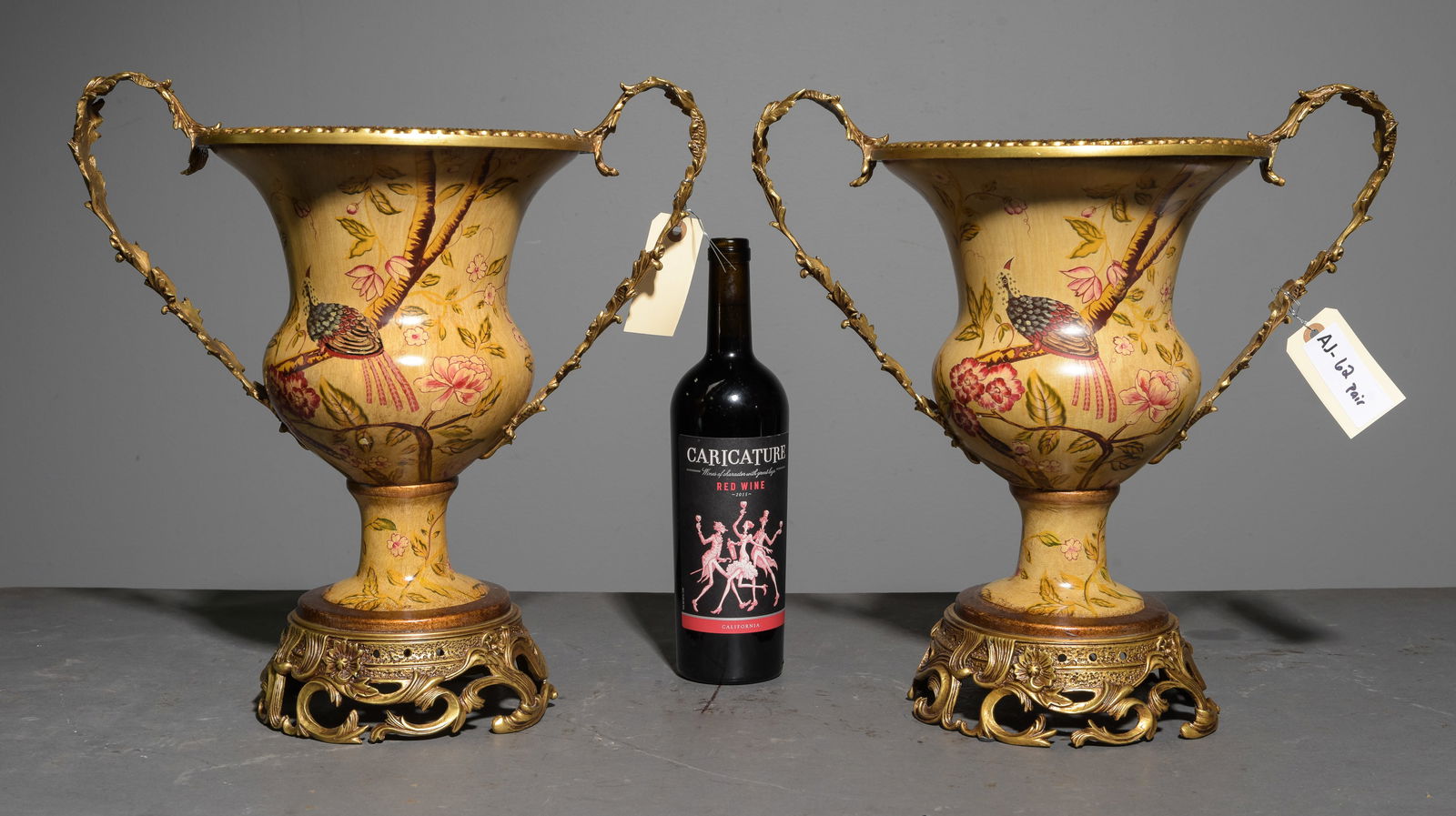 Castillion Pair of Gilded Bronze Mounted Vases (1 of 5)