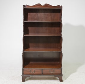 English Mahogany Bookshelf with Drawers