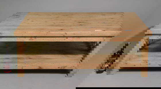 Rustic Large Farmhouse Coffee Table: Rustic Large Farmhouse Coffee Table - 18 in tall x 51.5 x 27.5