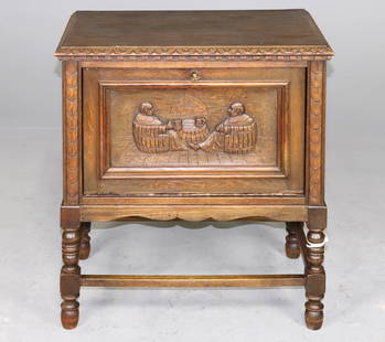 Drop Front Oak Cabinet: Drop Front Oak Cabinet - 30 in tall x 27 x 16