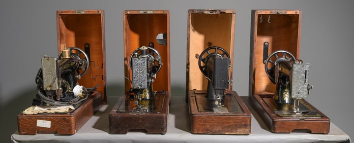 Four Assorted Singer Sewing Machines