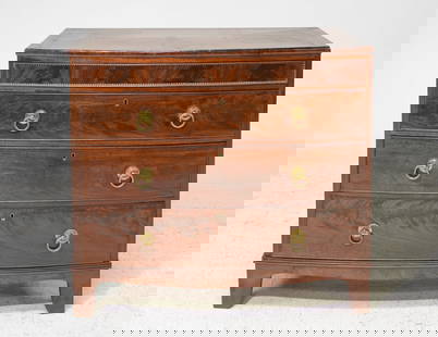 Georgian Style Mahogany Chest c.1890's-1920's: English Georgian Style Mahogany Chest c.1890's-1920's - 35 in tall x 38.5 x 20.5