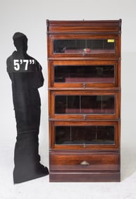 English Mahogany Five Stack Lawyers Bookcase