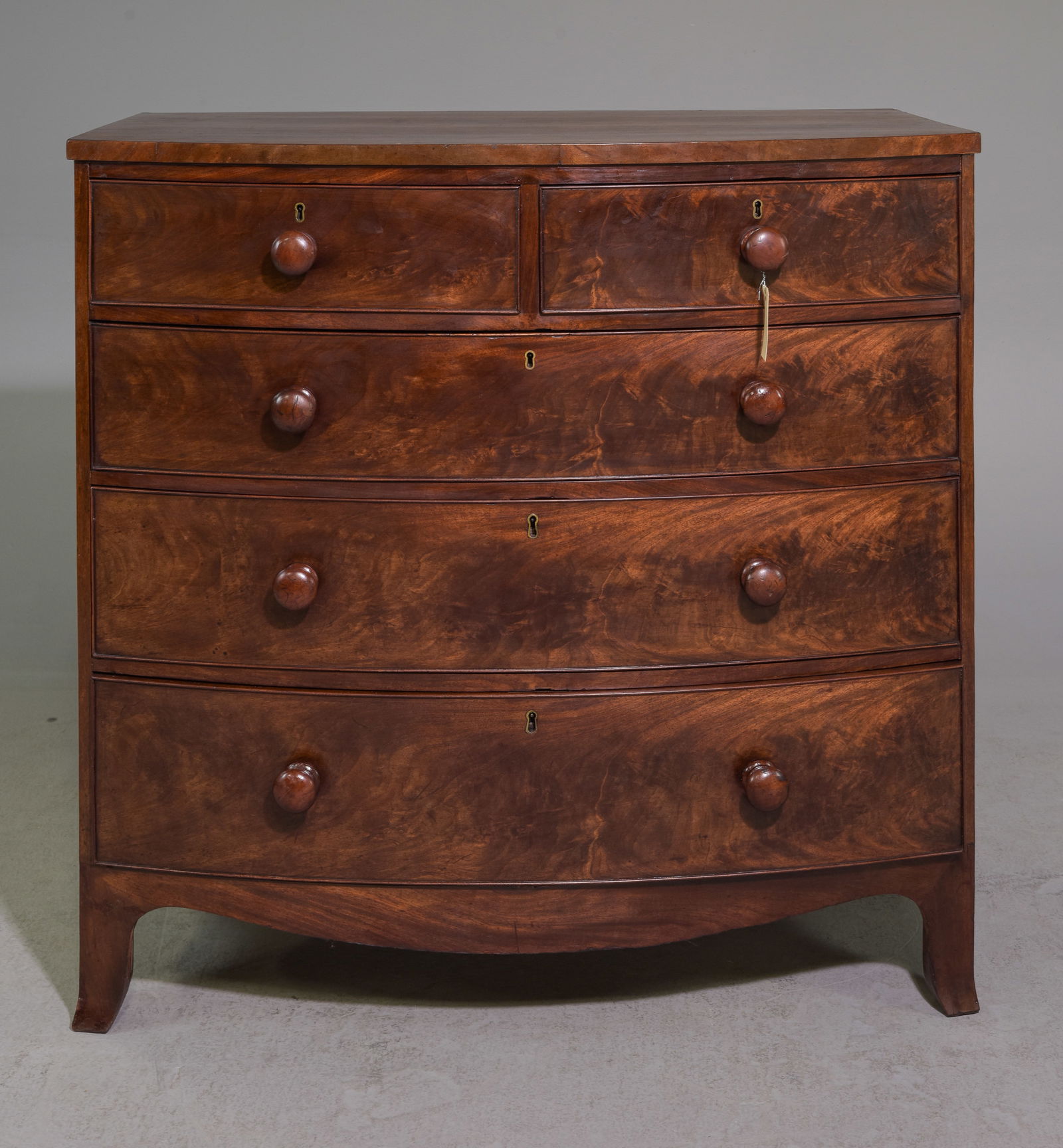 Georgian Style Bow Front Five Drawer Chest (1 of 5)