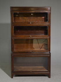English Oak Four Stack Lawyers Bookcase