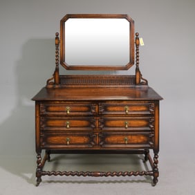 Jacobean Oak Barley Twist Dressing Chest