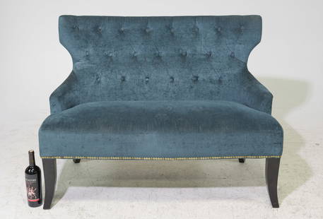 French Button Tufted Back Settee / Hall Bench: French Button Tufted Back Settee / Hall Bench - 35.5 in tall x 48 x 23 with a seat height of 16.5 inches