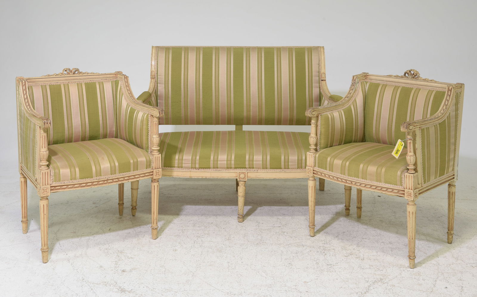 3pc Louis XVI Style Painted Salon Suite (1 of 10)