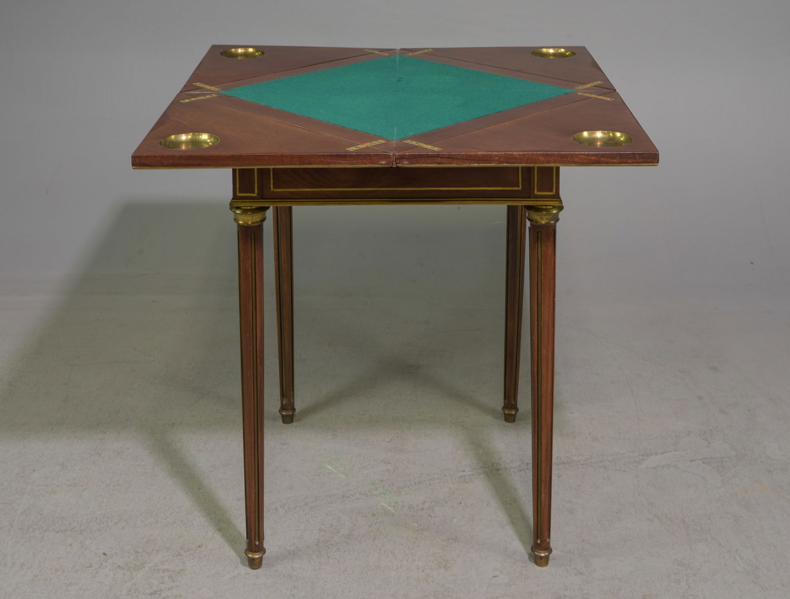 Louis XVI Style Walnut Envelope Card Table (1 of 5)