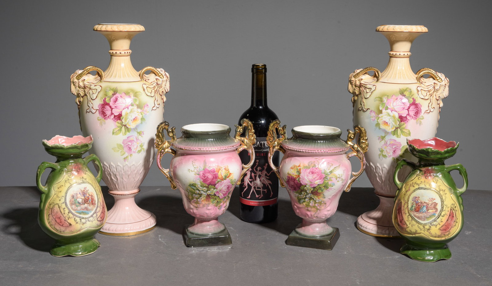 6pcs Assorted English Floral Pattern Vases (1 of 9)