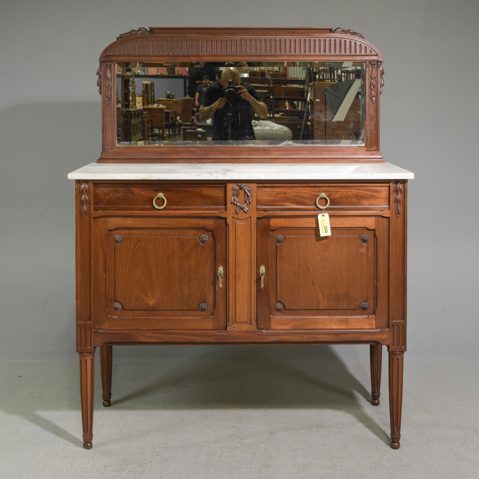 Louis XVI Style White Marble Top Server (1 of 4)