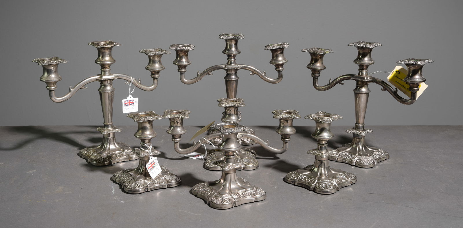7 Victorian Silverplate Candlesticks (1 of 5)