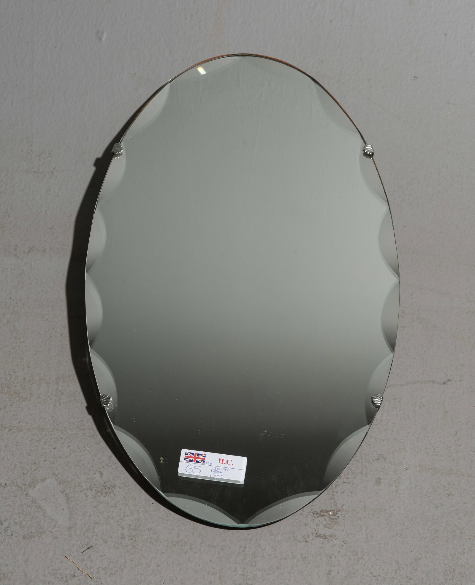 British Oval Unframed Beveled Mirror (1 of 3)