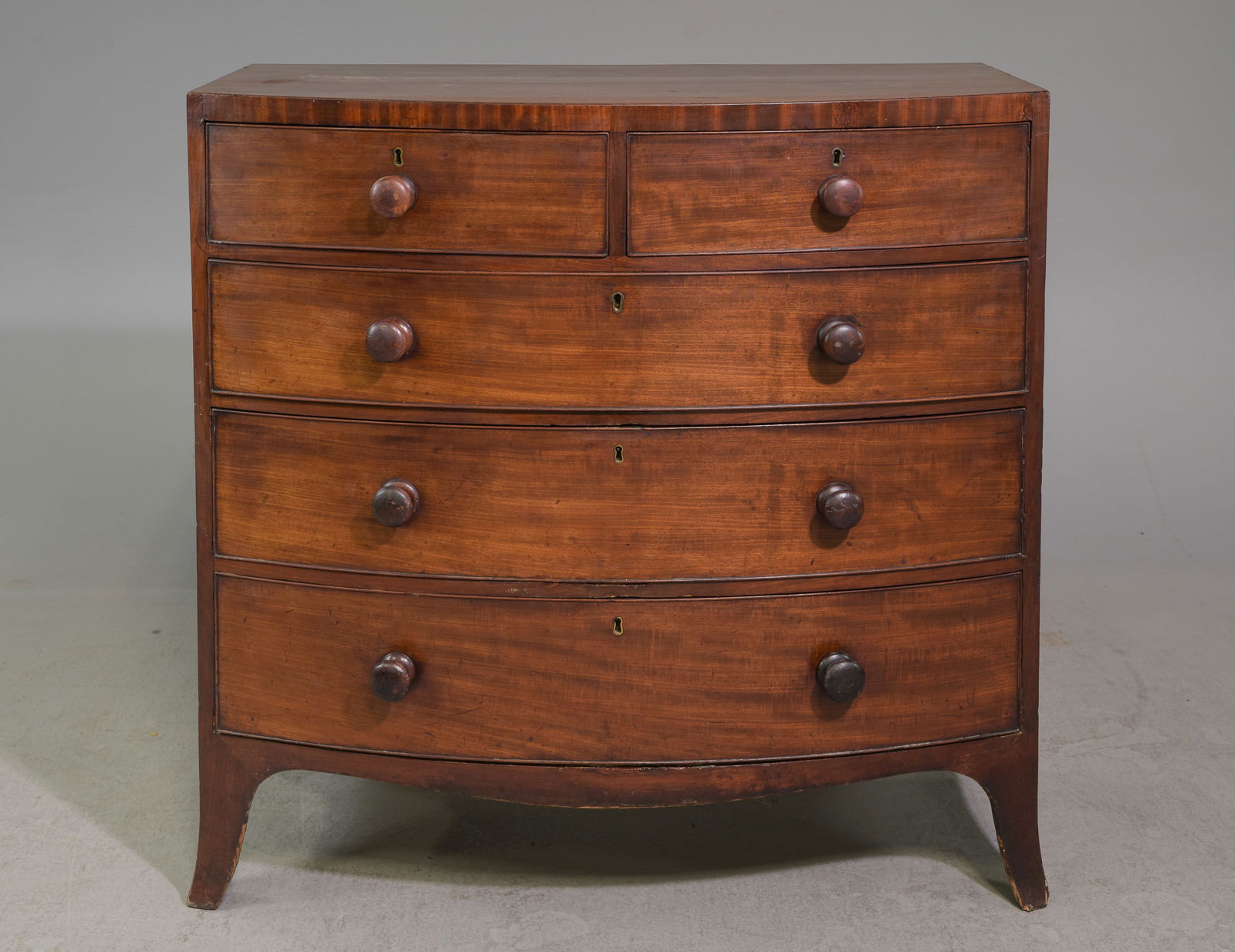 Georgian Style Bow Front Mahogany Chest (1 of 5)