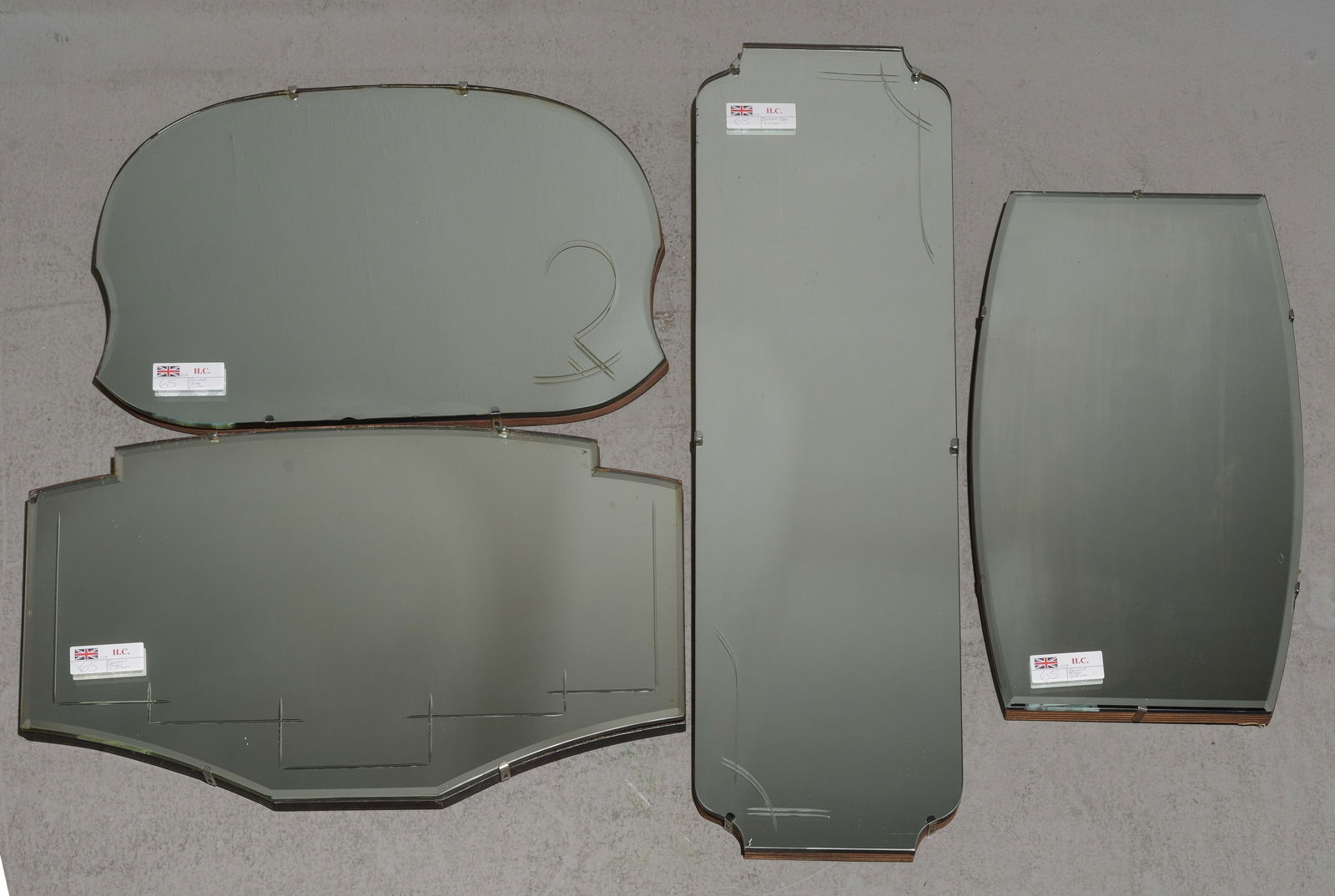 4 British Unframed Beveled Mirrors #1 (1 of 4)