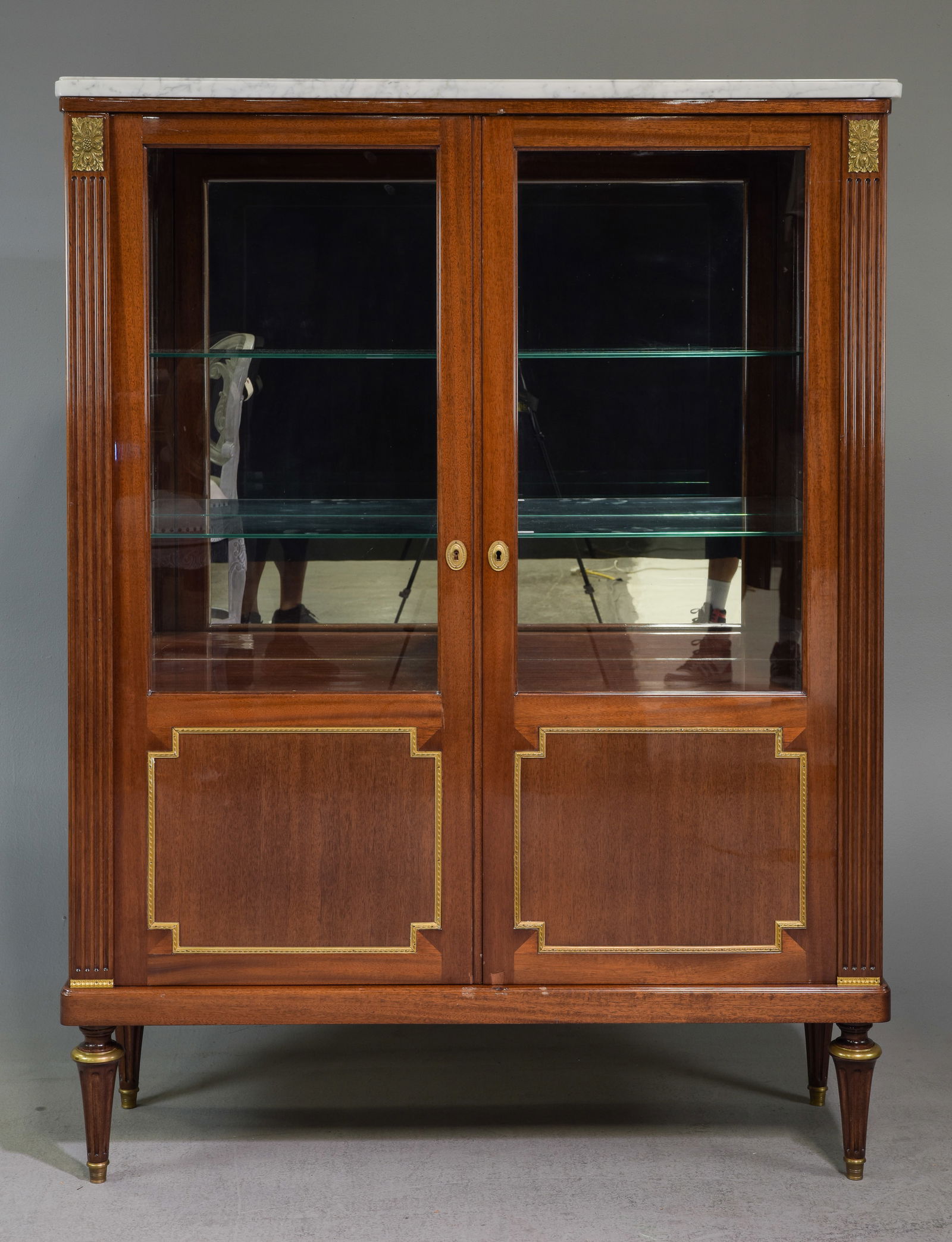 Louis XVI Style White Marble Top Showcase (1 of 8)