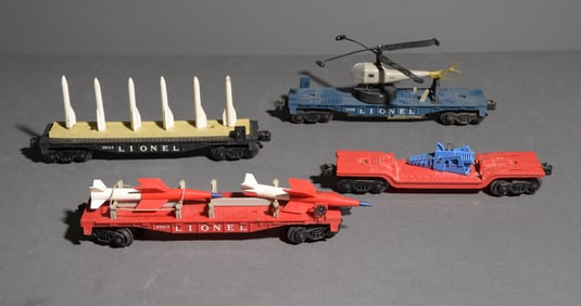 4 Lionel Military & Space Themed Flatcars